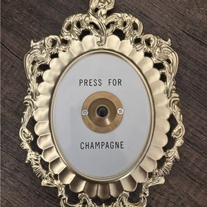 Gold Ornate Champagne Button Wall Decor